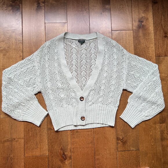 Wild Fable Women Light Mint Green Open Knit Long Sleeve Cardigan Sweater, Size S - Picture 1 of 8